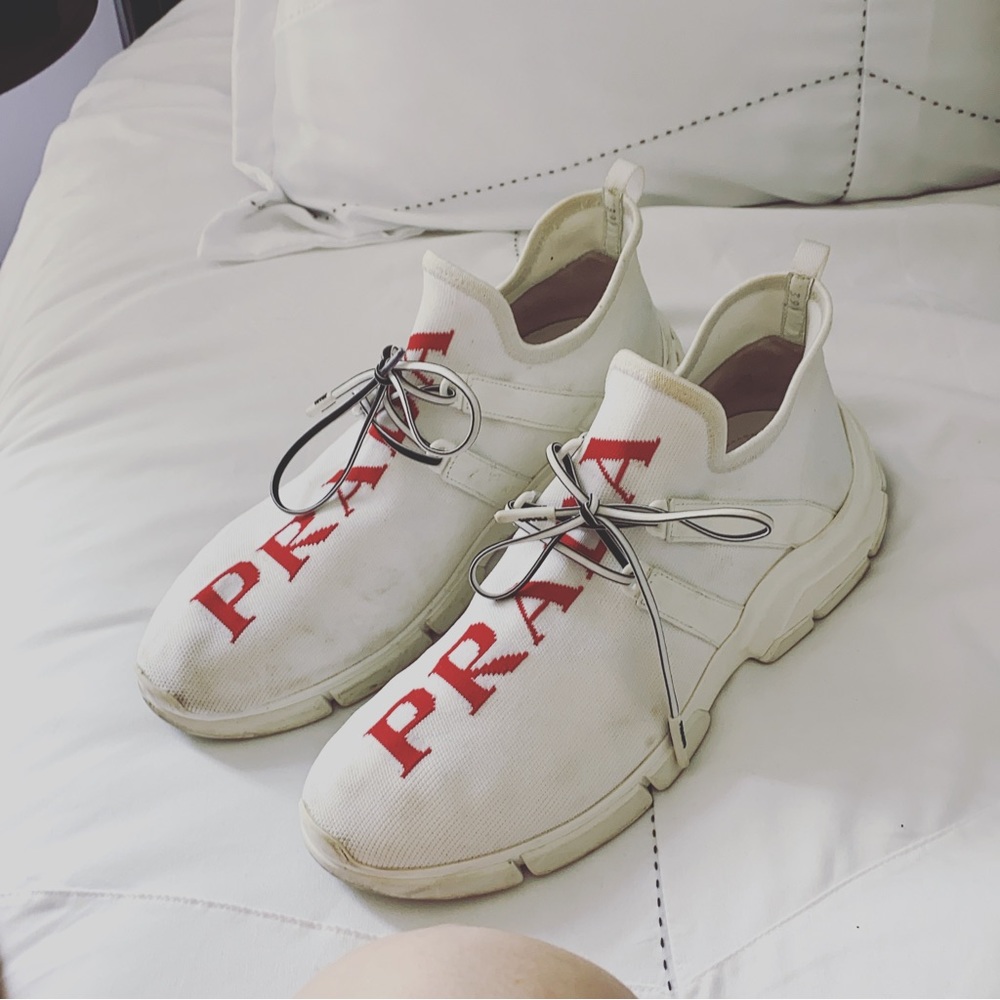 Prada XY Logo Sock white and red Sneakers Size 39.5